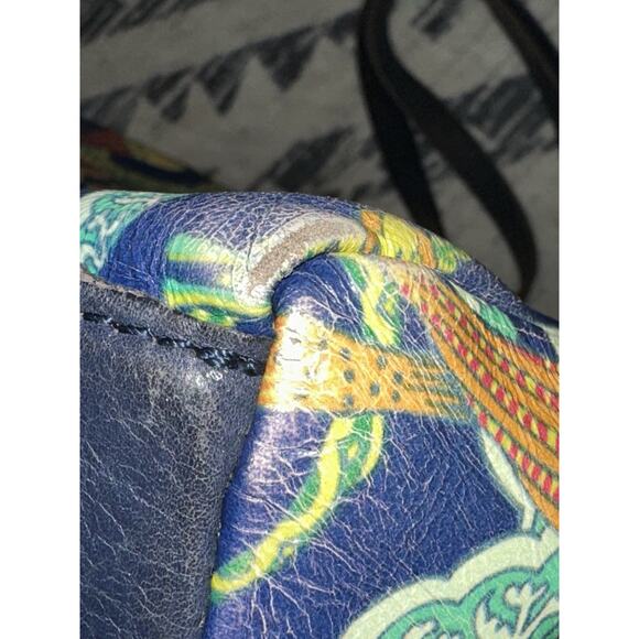 Patricia Nash Poppy Leather Tote In Birds Of Paradise Patriot Blue Purse Handbag - Picture 13 of 16